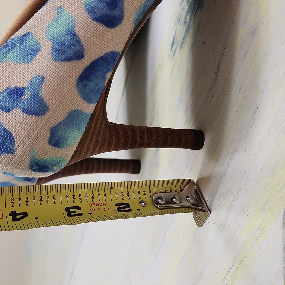 Blue leopard print linen heels Rockport TotalMotion Size 8 Never worn - Picture 3 of 12